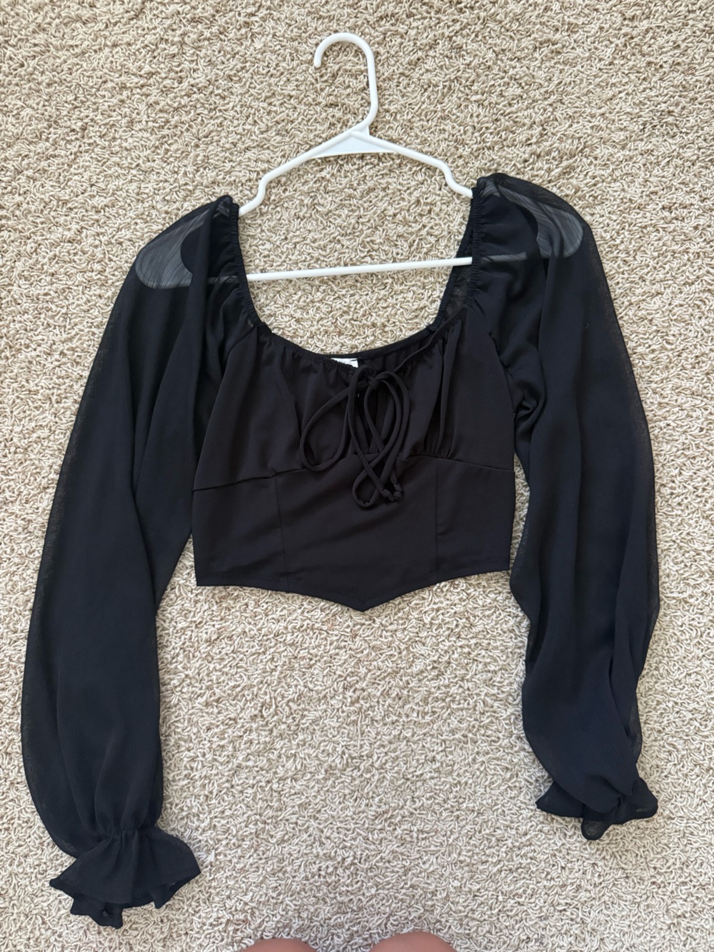 cropped black blouse